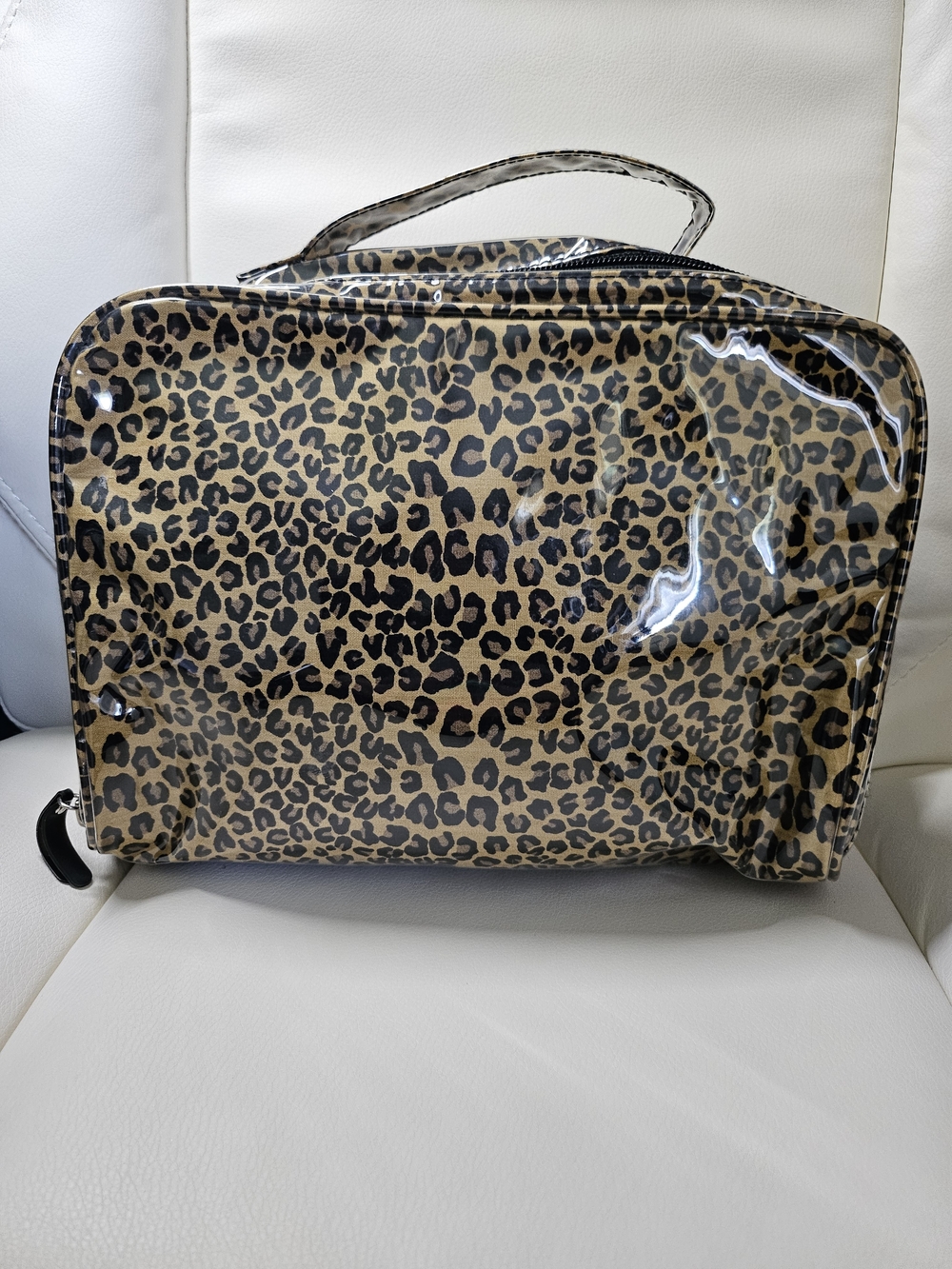 Old Navy Leopard Print Clear Cosmetic Bag - Brown & Black